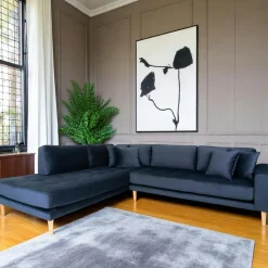 Canapé d'angle bleu nuit - côté droit, 257 cm AMSTERDAM