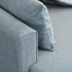 Canapé d'angle convertible bleu gris - côté gauche SPLIT