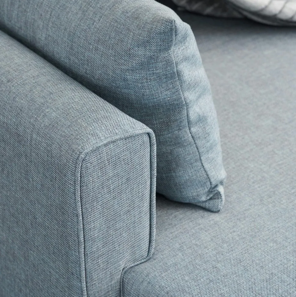 Canapé d'angle convertible bleu gris - côté gauche SPLIT