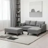 Canapé d’angle convertible gris - côté droit SPLIT