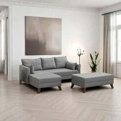 Canapé d’angle convertible gris chiné – côté gauche SPLIT