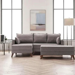 Canapé d'angle convertible taupe - côté gauche SPLIT