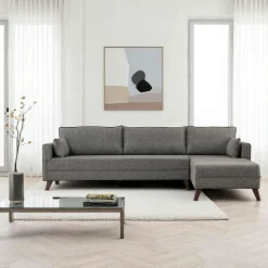 Canapé d'angle gris - 275 cm, côté droit SPLIT