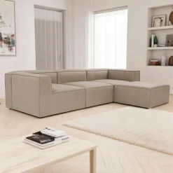 Canapé d'angle modulable taupe - côté droit SPELLO
