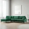 Canapé d'angle vert en velours - côté gauche SEATTLE