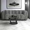 Canapé gris 3 places forme arrondie en tissu chenille IENA