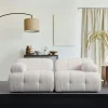 Canapé modulable 2 places blanc, assise profonde 190 cm ICA