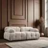 Canapé modulable 2 places écru, assise profonde 190 cm ICA