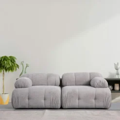 Canapé modulable 2 places écru, assise profonde 190 cm ICA