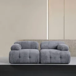 Canapé modulable 2 places écru, assise profonde 190 cm ICA