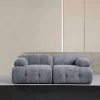 Canapé modulable 2 places gris, assise profonde 190 cm ICA