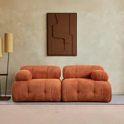 Canapé modulable 2 places rouille, assise profonde 190 cm ICA