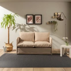 Canapé-lit d'appoint en tissu gris foncé, 2 personnes ORURO