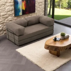 Canapé-lit taupe confort, 190 cm ALTEA
