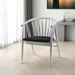 Chaise à barreaux - velours taupe TENA