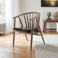 Chaise à barreaux - velours taupe TENA