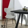 Chaise beige avec dossier en T, revêtement nettoyable (lot de 2) LOMBARDIE