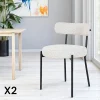 Chaise blanche ronde en tissu bouclette (lot de 2) SAVONE