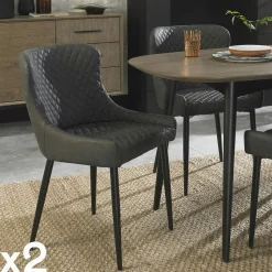 Chaise bleue en velours (lot de 2) ARLINGTON