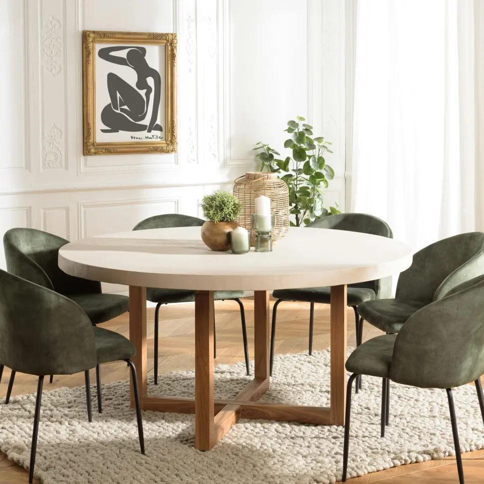 Chaise bois et métal vert pale style écolier (lot de 2) TIM