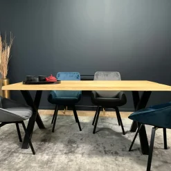 Chaise contemporaine en velours bleu glacier FLORENCE (lot 2)