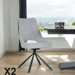 Chaise contemporaine pivotante beige (lot de 2) LIGURIE