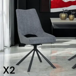 Chaise contemporaine pivotante moutarde (lot de 2) LIGURIE