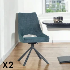 Chaise contemporaine pivotante lagon (lot de 2) LIGURIE