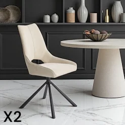 Chaise contemporaine pivotante lagon (lot de 2) LIGURIE