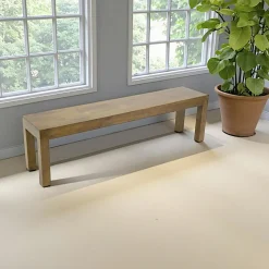 Chaise cuir et rotin havane pied luge (lot de 2) TIM