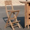 Chaise de bar de jardin en Teck brut massif Pliante SUMMER