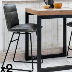 Chaise de bar pivotante gris used OKA (lot de 2)