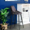 Chaise de bar velours gris anthracite (lot de 2) MALMOE