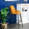 Chaise de bar velours ocre (lot de 2) MALMOE