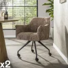 Chaise de bureau à roulettes beige chaud (lot de 2) MELBOURNE