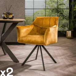 Chaise de bureau à roulettes beige chaud (lot de 2) MELBOURNE