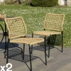 Chaise de jardin assise et dossier tressés couleur naturelle (lot de 2) GIJON