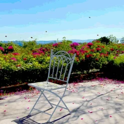 Chaise de jardin bleue décor mosaïque citrons (lot de 2) GRENADE