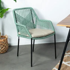 Chaise de jardin en corde tressée grise GRENADE