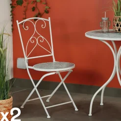Chaise de jardin en mosaïque beige (lot de 2) GRENADE
