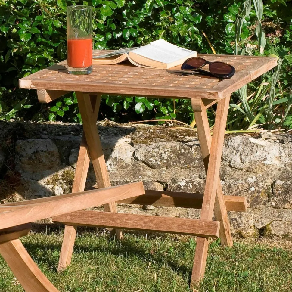 Chaise de jardin en teck à bords droits (lot de 2) SUMMER