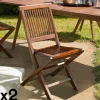 Chaise de jardin en teck massif huilé (lot de 2) MACAO