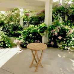 Chaise de jardin en teck et textilène taupe avec accoudoirs (lot de 2) SUMMER