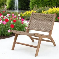 Chaise de jardin en teck avec assise en corde MENDOZA