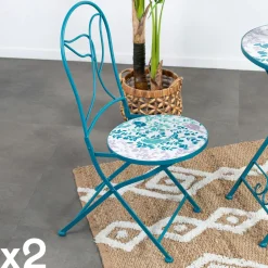 Chaise de jardin motif oiseau (lot de 2) GRENADE