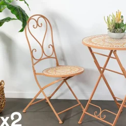 Chaise de jardin motif oiseau (lot de 2) GRENADE