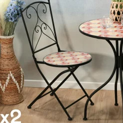 Chaise de jardin motif 70s (lot de 2) GRENADE