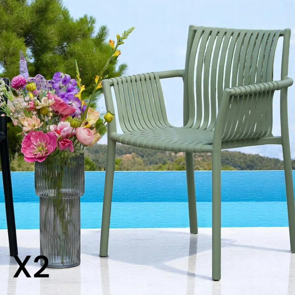 Chaise de jardin noire (lot de 4) MENDOZA