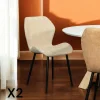 Chaise de salle à manger beige crème (lot de 2) HAWAI