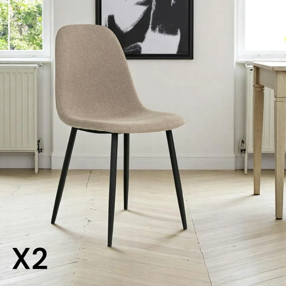 Chaise de salle à manger grise, style moderne (lot de 2) BERLIN